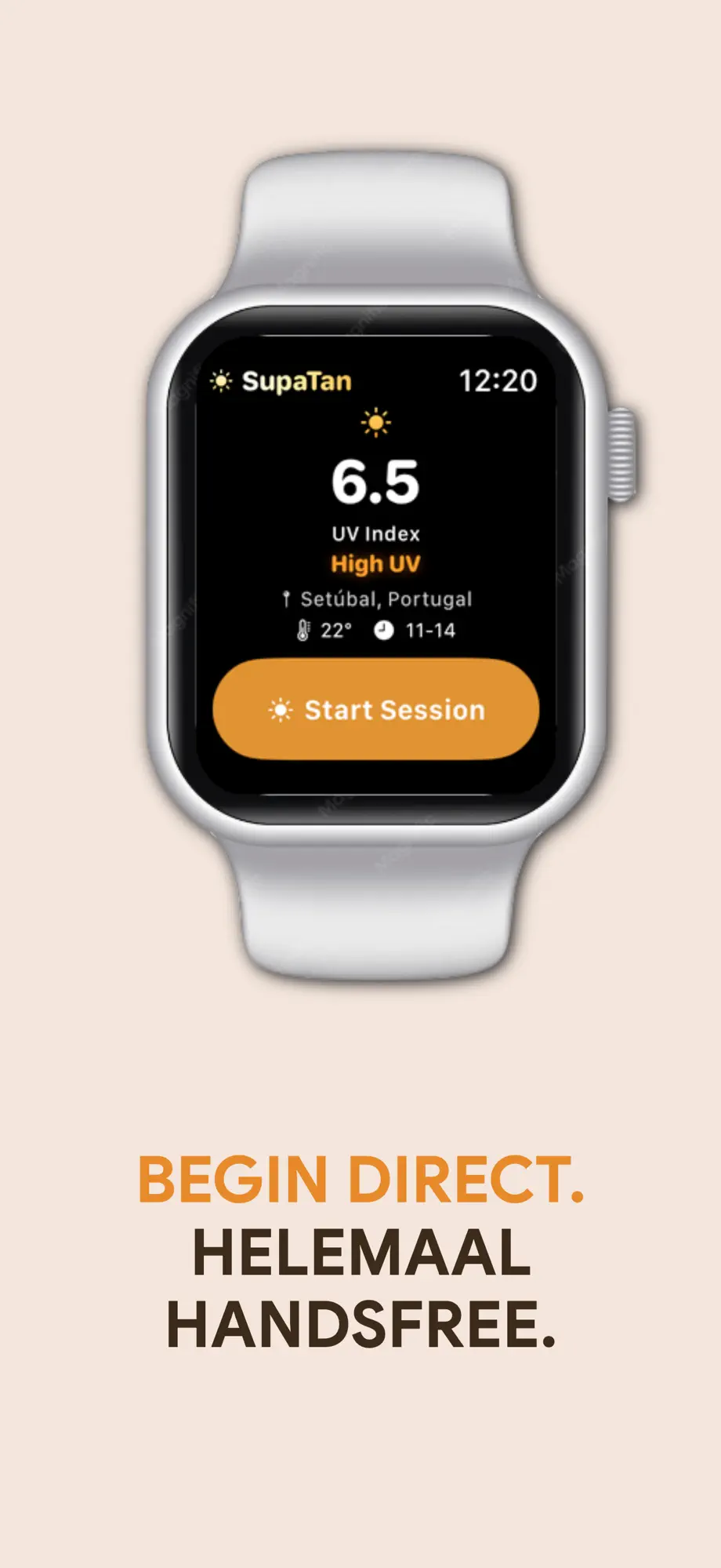 SuperBruin op Apple Watch met live UV-index