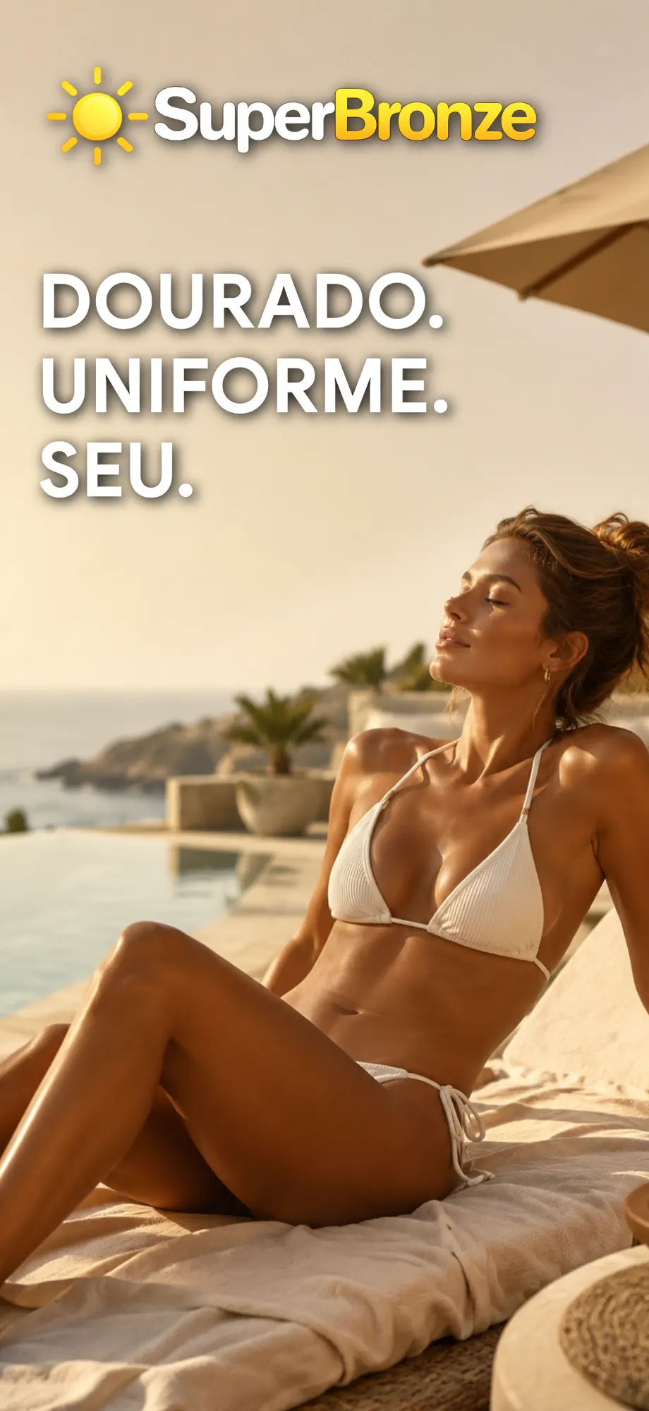 App de bronzeado SuperBronze — O momento certo. Um bronzeado melhor.